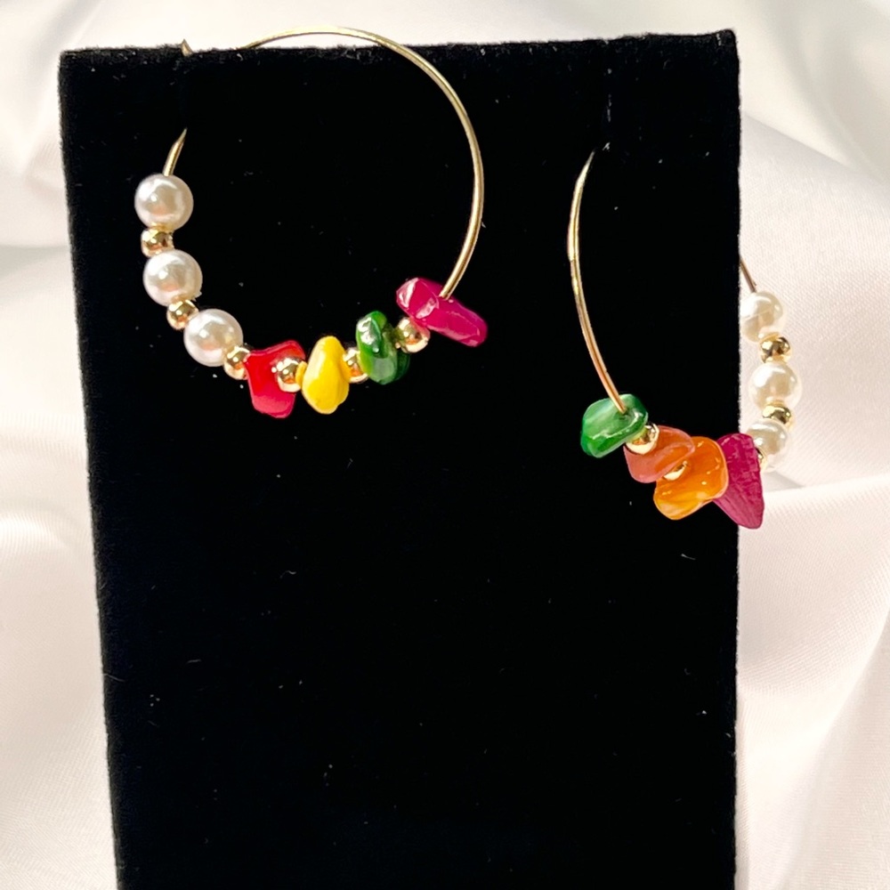 Multi Pearl hoops